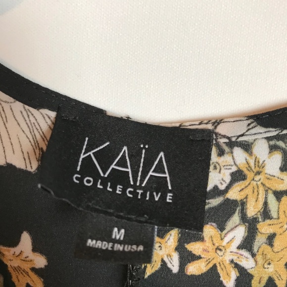 KAIA COLLECTIVE Women’s Black Floral Swim Beach Cover Summer Kaftan Layer - M - Picture 3 of 3